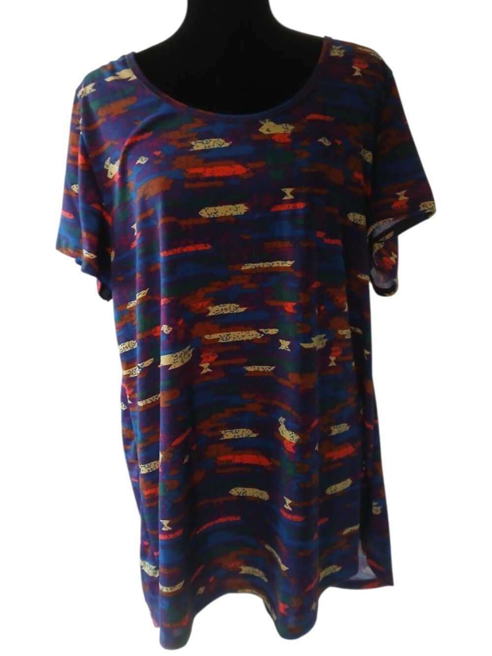 LuLaRoe IRMA High Low Multicolor design Short Sleeve Womens Size 3XL  #009